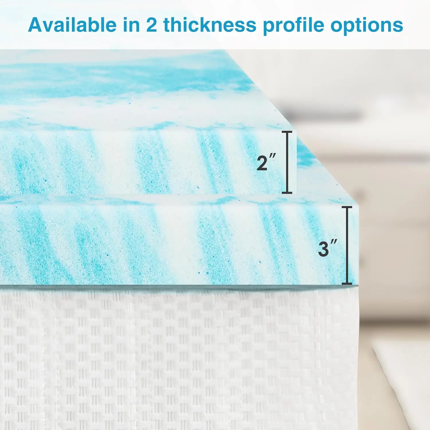 Mattress Topper, Queen Size Cooling Gel Memory Foam Bed Toppers, 2 Inch Soft Mattress Pads for Sleeper Sofa, RV, Camper, CertiPU