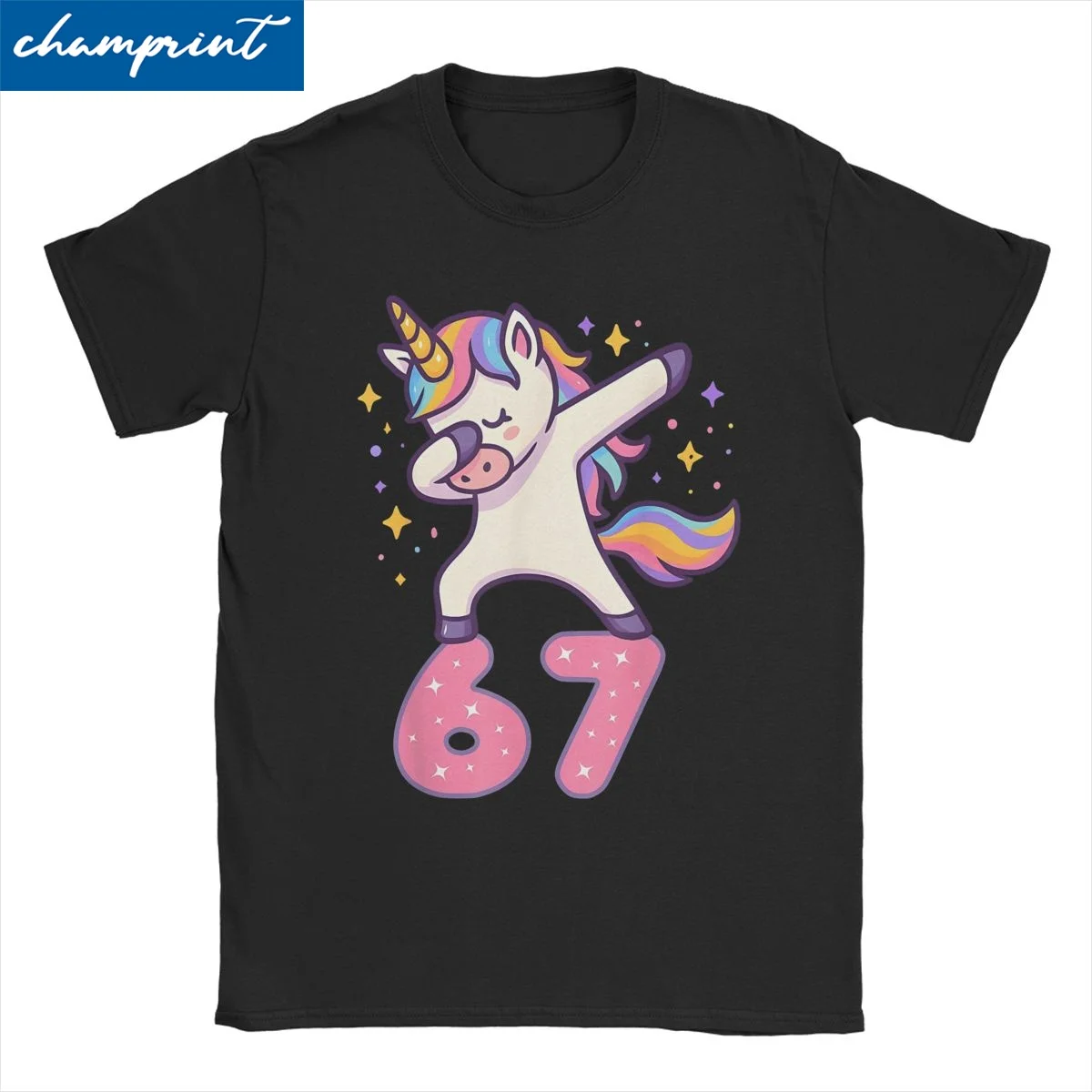 

Men Women T-Shirt 67 Unicorn For Girls Six Seven Meme Brainrot Fun Pure Cotton Tees Short Sleeve T Shirt Round Neck Tops Summer