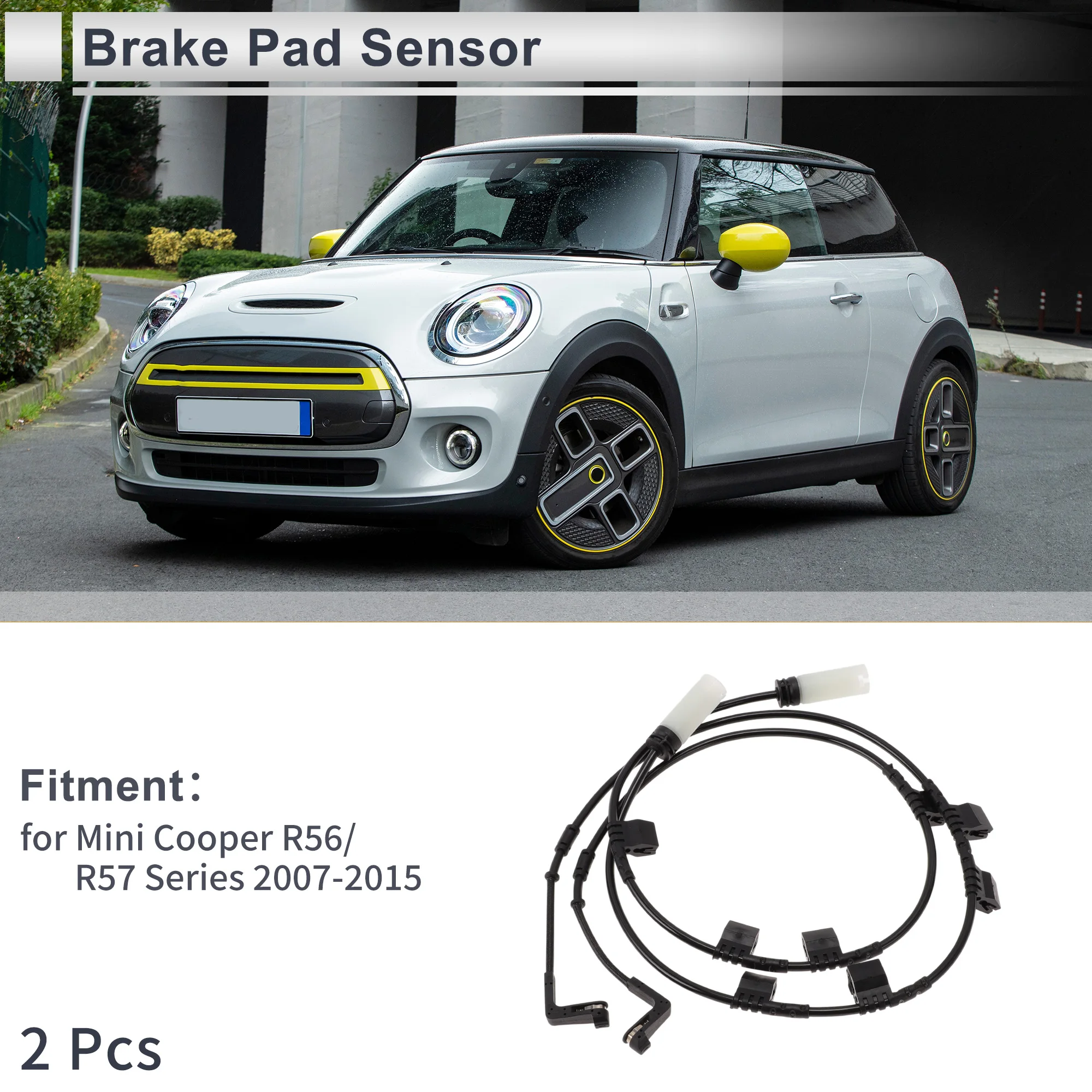 UXCELL Front Rear wheel Brake Pad Wear Sensor No.34356773017 for Mini Cooper R56/R57