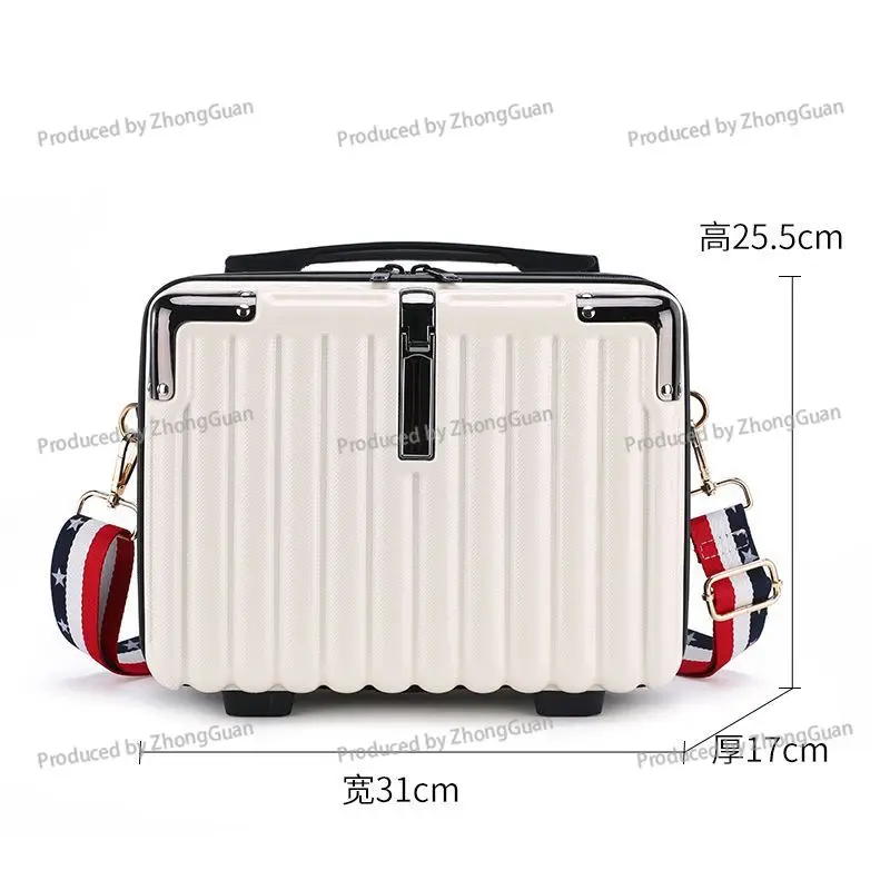 Urban Simple Cosmetic Case Suitcase 14 Inch Pc Material Unisex Simple Cosmetic Case