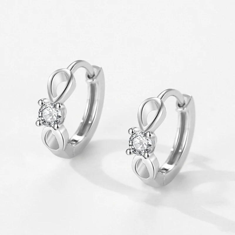 

Ailmay стерлингового серебра 925 пробы, элегантные бесконечные любовь, блестящие пряжки для ушей с кубическим цирконием для женщин, свадебные помолвочные ювелирные изделия, подарок