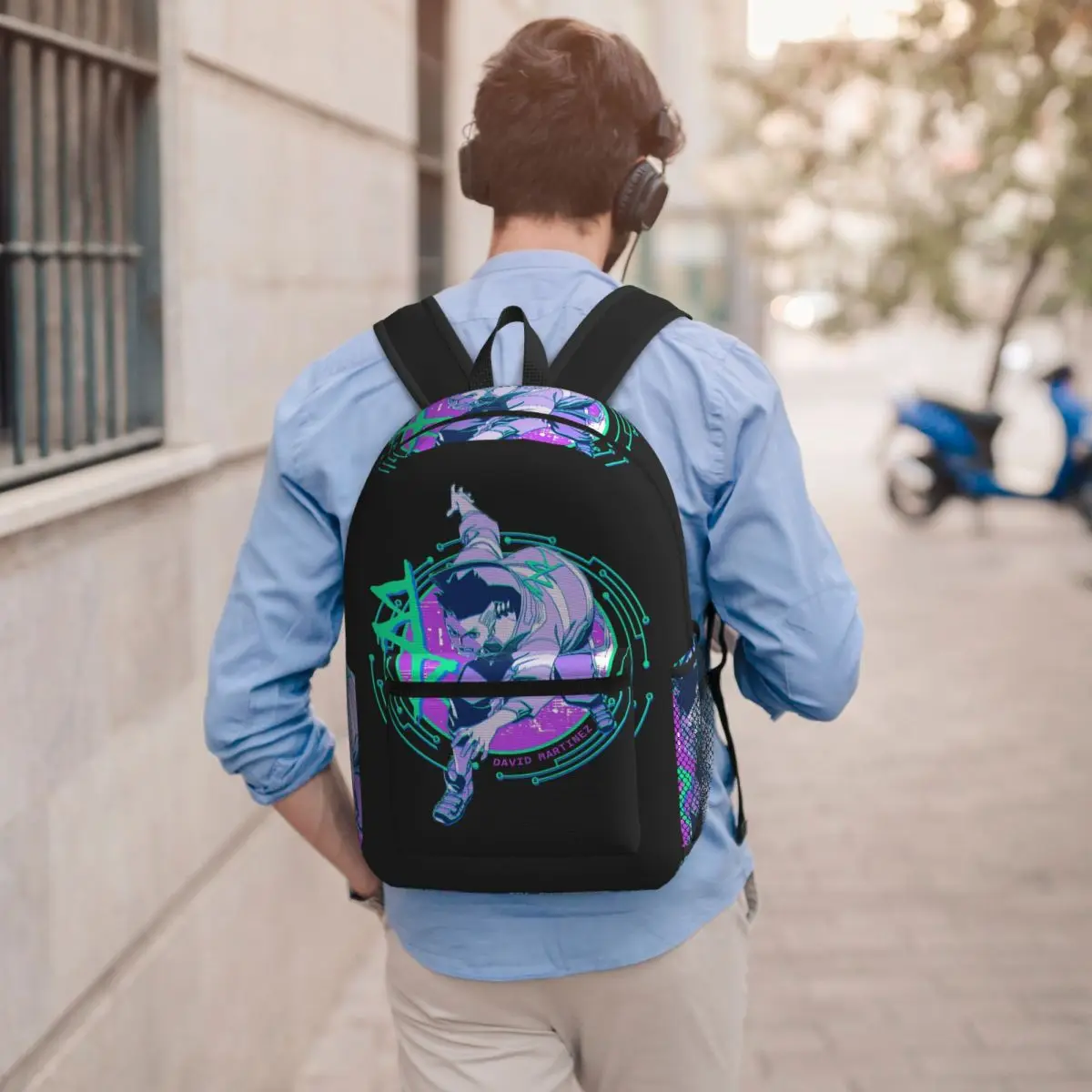 David Cyberpunk Edgerunners C Student Backpack School Bag Hiking Travel Daypack for Boys Girls Bookbag Shoulder Bags