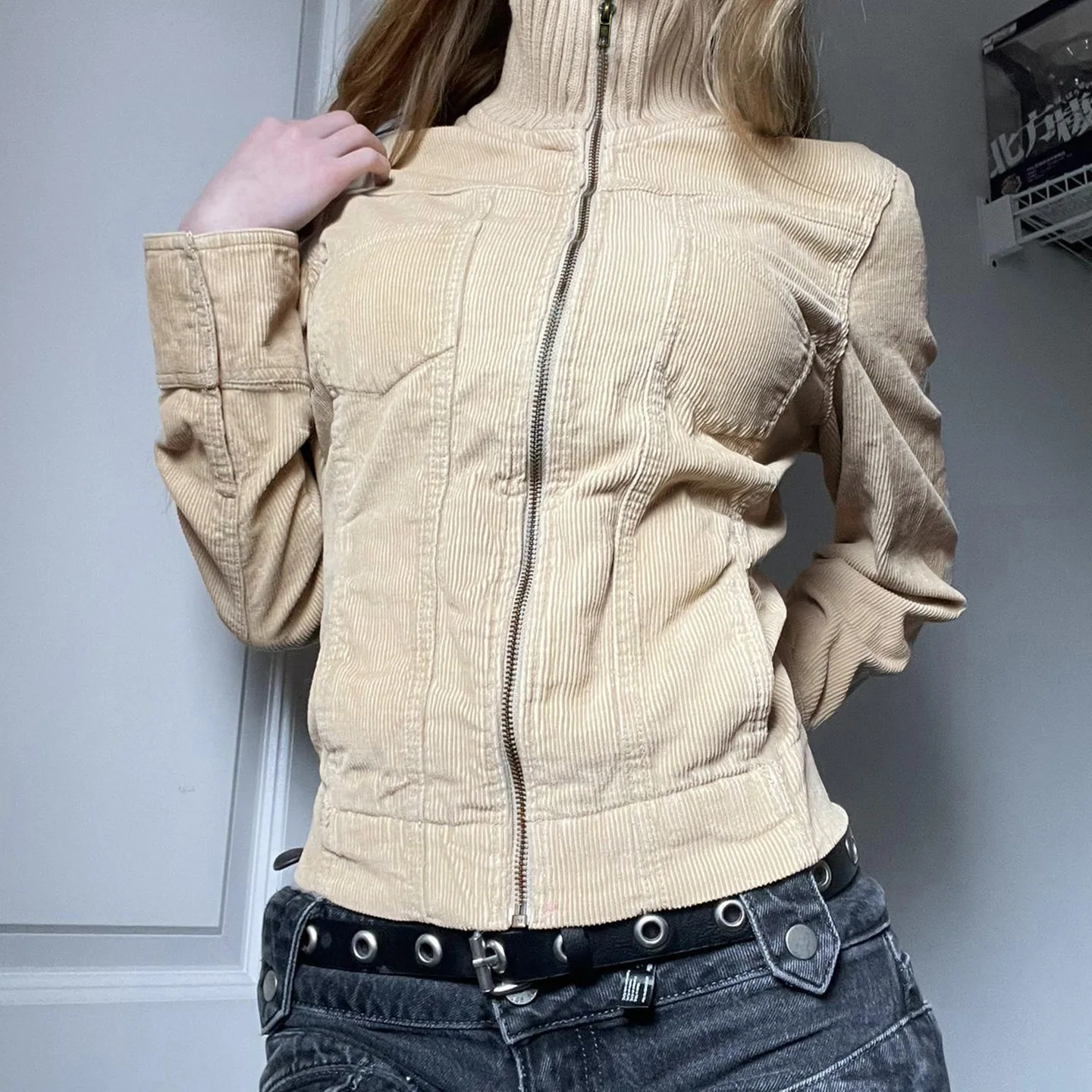 

Куртка рабочей одежды в уличном стиле с карманами в стиле пэчворк — осенне-зимняя однотонная молния с воротником с лацканами LD800147