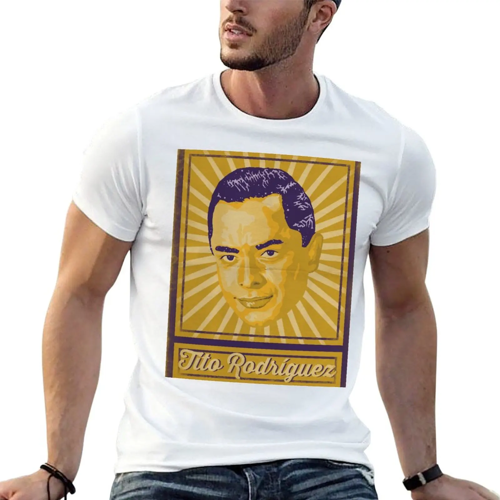 

Tito Rodríguez Poster T-Shirt cotton t shirts high quality t shirt man plain T-Shirt