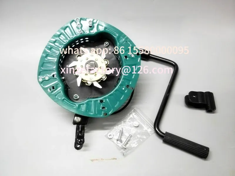 Customizable spring tiller Hand-cranked, no pull required.