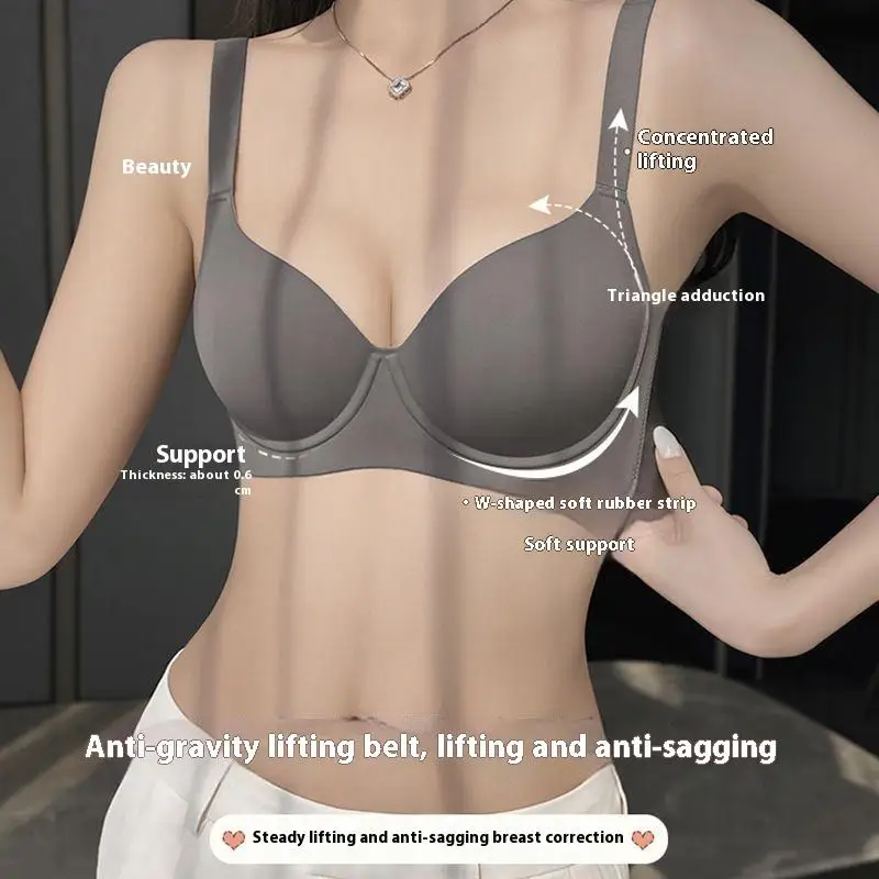 Plus Size Seamless Bra for Women, Comfort Lingerie, Bridal, Basic, Minimalist, Soft Underwire, Side Support, Anti-Sagging