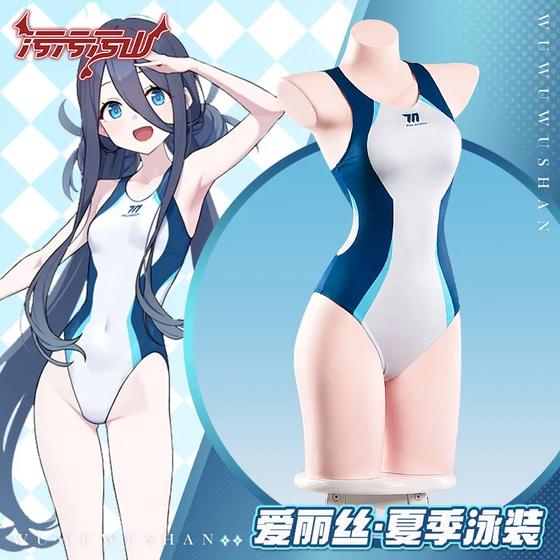 Blue Archive Tendou Arisu Summer Swimsuit Cosplay Costume Anime Alice One Piece Bathing Suit Women Game Cos Bodysuit Full Set view 2