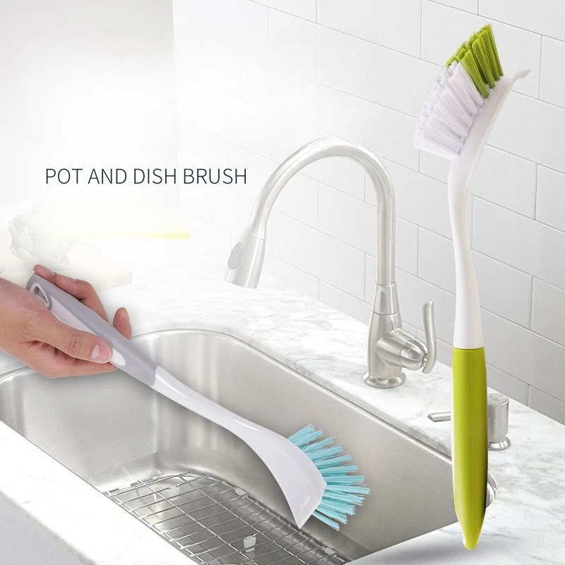 Multi Functional Kitchen Crevice Cleaning Brush with A Long Handle, Dishwashing Brush Pot Brush Cleaning Brush Cleaning Supplies