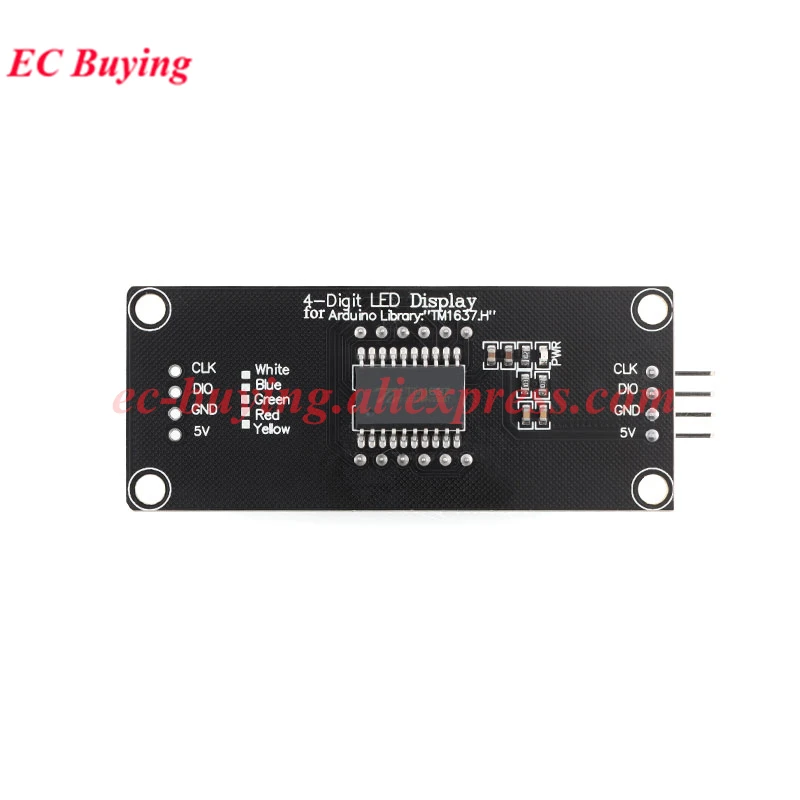 Módulo de Display LED TM1637 para Arduino, 4 Dígitos, 7 Segmentos, 0.36'' 0.56'', Tubo Digital de Hora, Vermelho, Azul, Branco