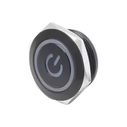 Metal button switch self-resetting ultra-short stainless steel ultra-thin jog micro-travel waterproof switch 12/16/19/25/30 mm