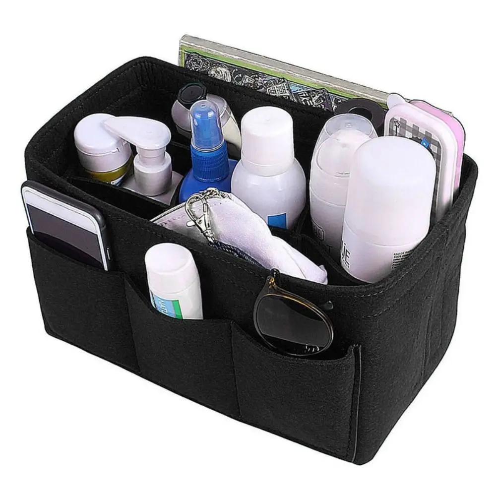 Fashion Felt Insert Bag Cosmetic Bags Make up Organizer Felt Cloth Inner Bag Fits Various Brand Bags Women Liner Bag Handbag