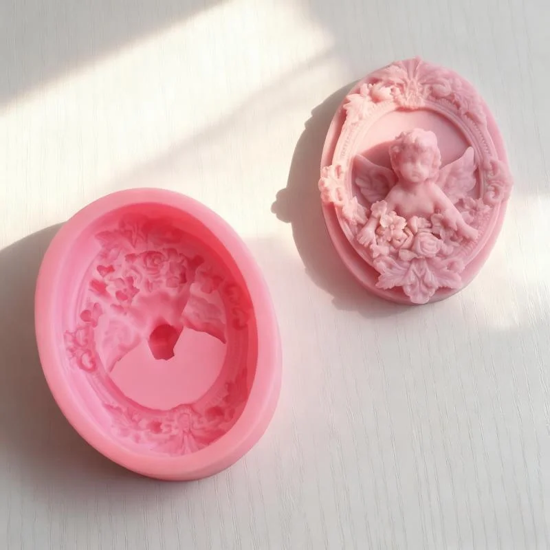 Aromatherapy Wax Pendant Silicone Mould Cute Baby Gypsum Plaster Molds For Car Decor DIY Soap Clay Crafts