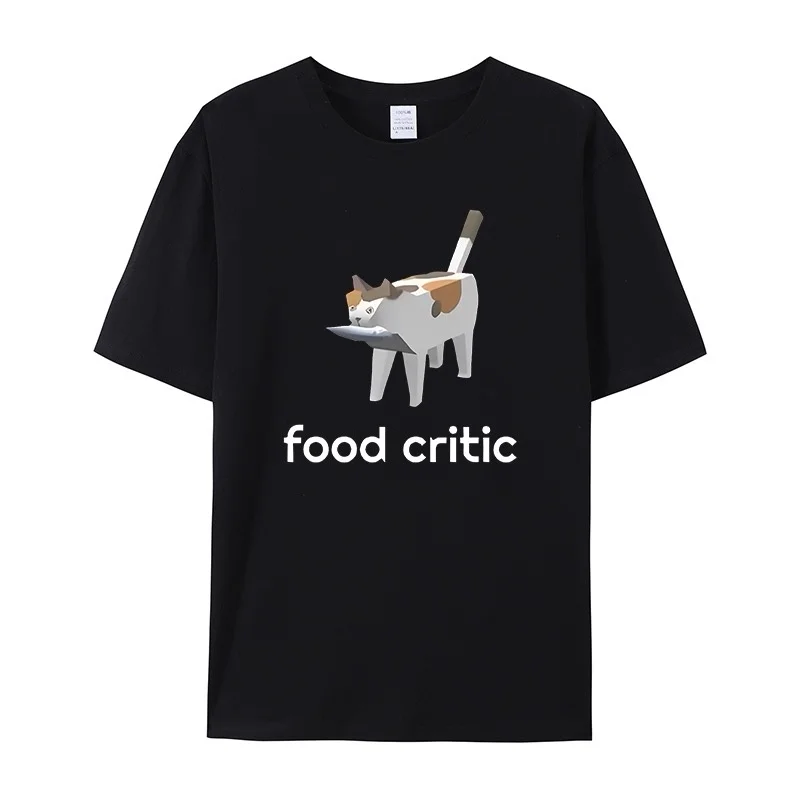 ZAZOMDE Minimal Street Graphic Tshirt Polygon Kitty Meme Food Critic Text Print Casual Loose O-Neck Unisex Tees 2026 Summer
