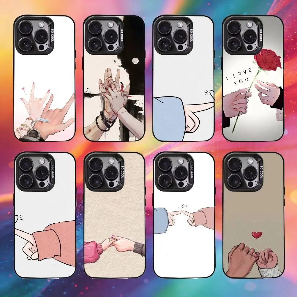 

Couple Style Phone Case For iPhone17, 16,15,14,13,12 Pro Max Black Candy Matte Shockproof Cover