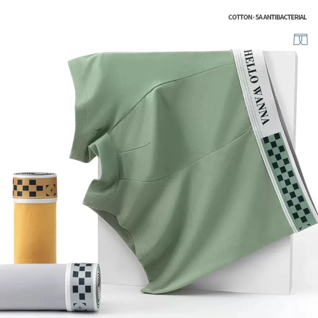 

1pcs Mens Boxer Short Student Underwears Breathable Cool Large Size Teenager Panties Males Printing Elasticity Flat Corner Short