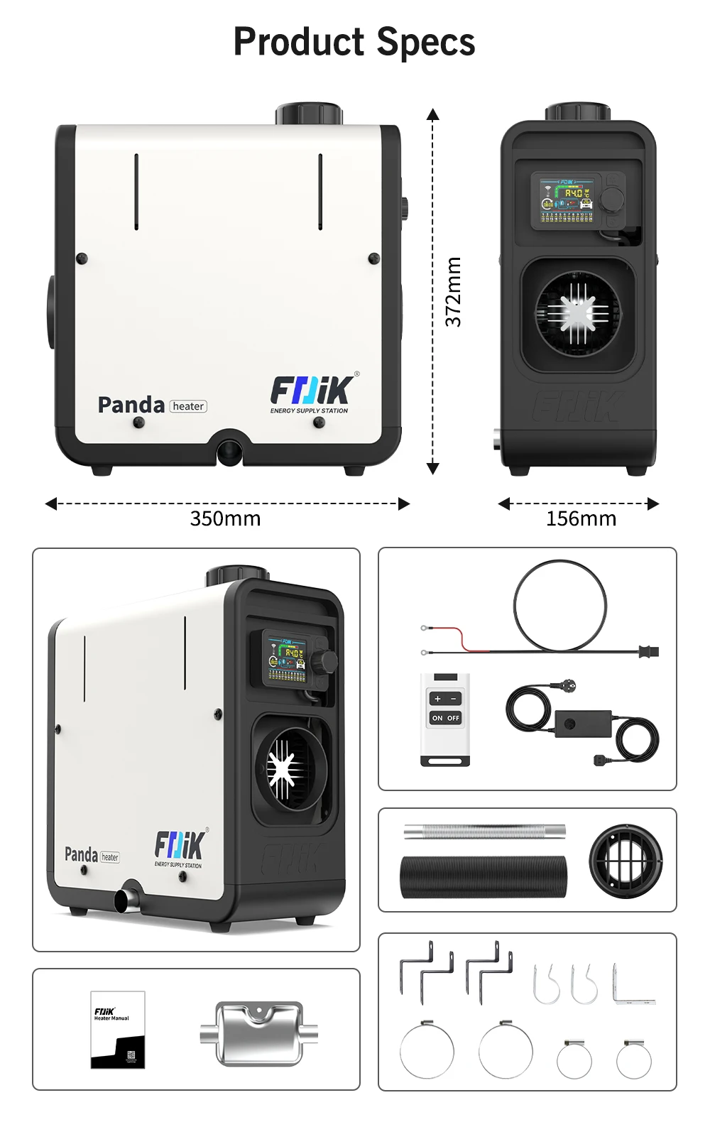FDIK 230V 8KW Dieselheizung; inklusive Netzteil und Fernbedienung; geeignet für Garagen und Lagerhallen; 12V 24V Standheizung. – Detail 8