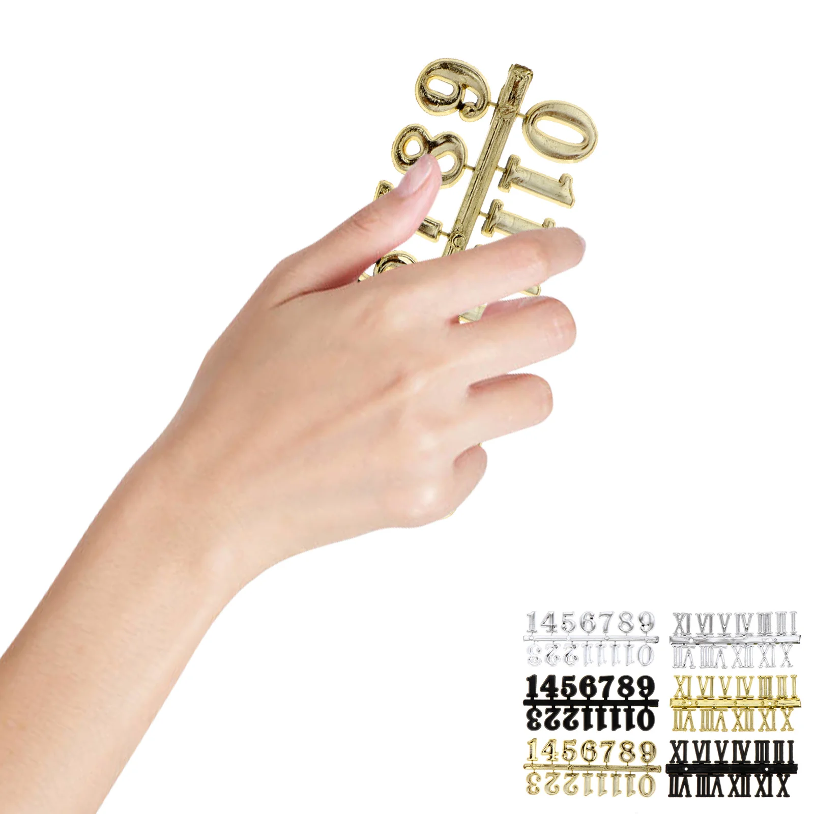 6 قطعة بلاط الأرقام الرقمية عالية الجودة ساعة ذاتية الصنع أرقام عربية ورومانية لملحقات إصلاح أجزاء ساعة الحائط #1