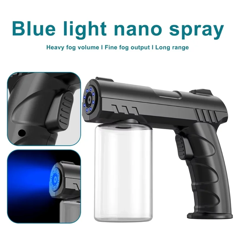 Styling Gun for Salon Anti Static Home Grooming Tools 2026 280ml Wireless Hair Steamer Sprayer - Blue Light Nano Ionic USB