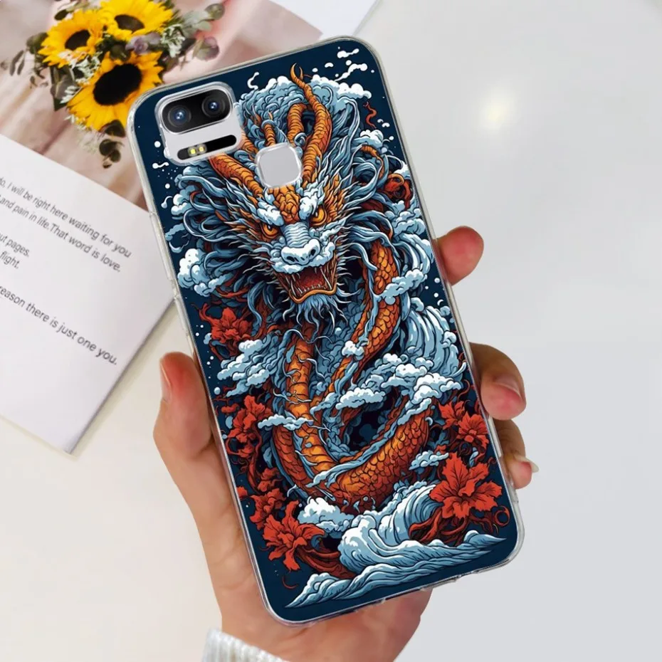 For Asus Zenfone 3 Zoom ZE553KL Cool Dragon Pattern Phone Case For Asus Zenfone Zoom S Z01HD Z01HDA Soft Silicone TPU Cases