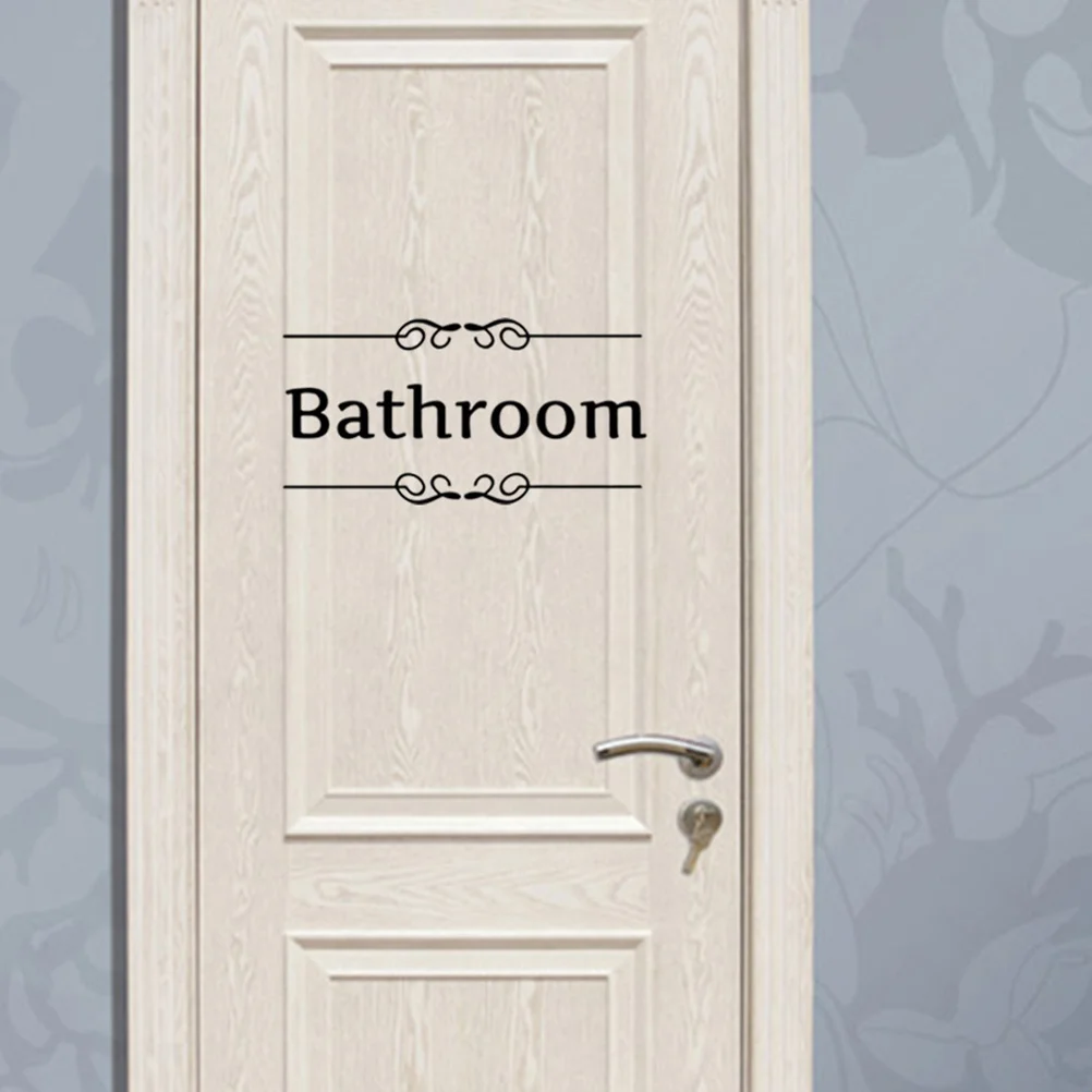 

4Pcs Creative PVC Toilet Bathroom Door Stickers 15x28cm Decorative Wall Stickers for Mall Restaurant Restroom Sign
