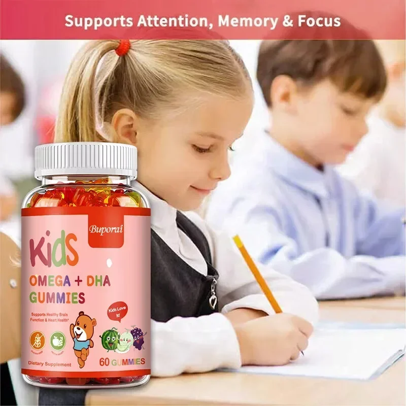 

Children's Intelligence Supplement Gummies OMEGA + DHA - Supports Healthy Brain Function, Vision & Heart Health