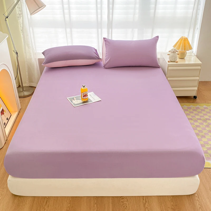 طقم مفارش مفروشات من المايكروفايبر للبنات ، جيب عميق ، ملاءة سرير بتركيب بناتي وردي ، أحادي اللون ، كوسيتان ، غرفة نوم ، 3 #4