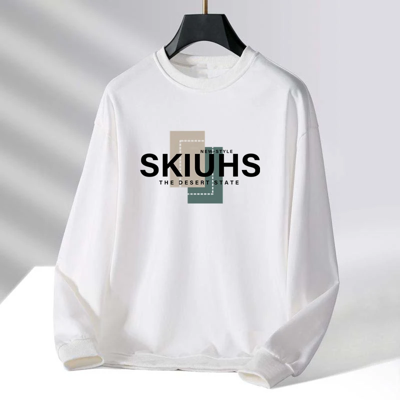 

Мужская толстовка American Style: весенне-осенняя, свободного кроя, с длинным рукавом, повседневная, модная, с круглым вырезом, с принтом