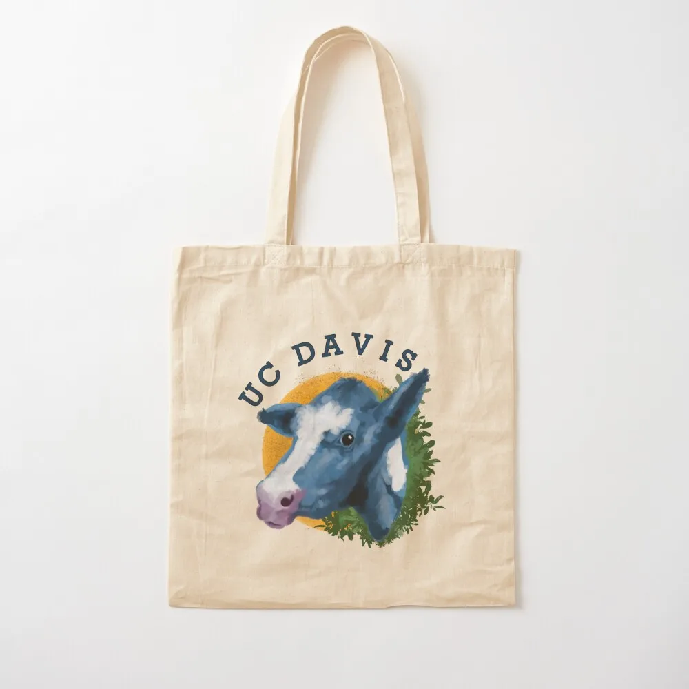 Blue UC Davis Cow Tote Bag Shopping bags shopping trolley bag bag for beach