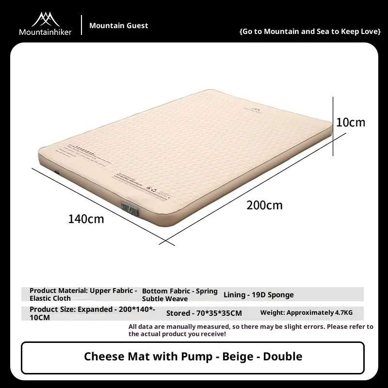 

MOUNTAINHIKER Sleeping Pad Mat Upgrade Edition 10CM High Comes with Storage Bag Portable Camping Inflatable Mattress