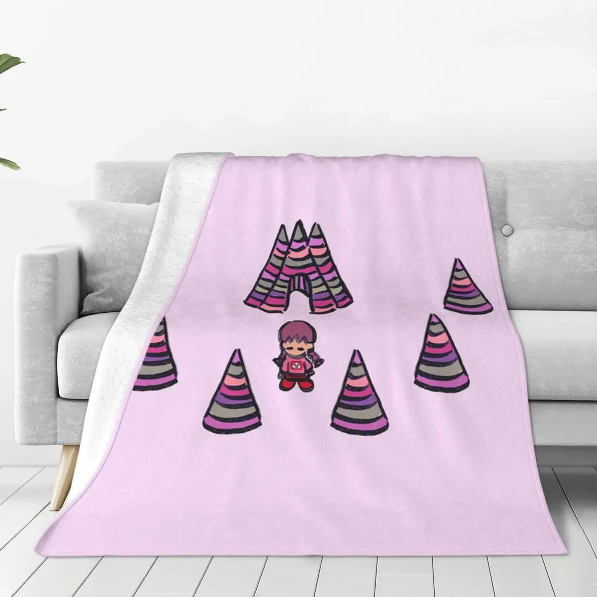 cobertor-macio-e-quente-de-flanela-madotsuki-com-poniko-house-yume-nikki-para-cama-piquenique-viagem-casa-e-sofa