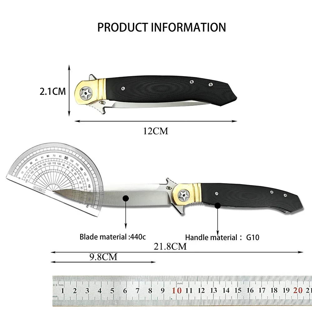 1PC Russian Folding Blade Knife G-10 Handles Outdoor Survival Hiking EDC Pocket Multi-purpose Survival Fishing Jackknife Tools