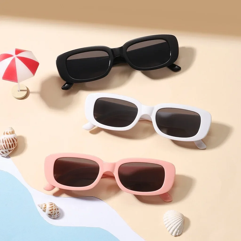 Koreanische Retro Quadratische Kind Sonnenbrille für Kinder Mode Oval Einfarbig Kinder Brillen UV400 – Detail 2