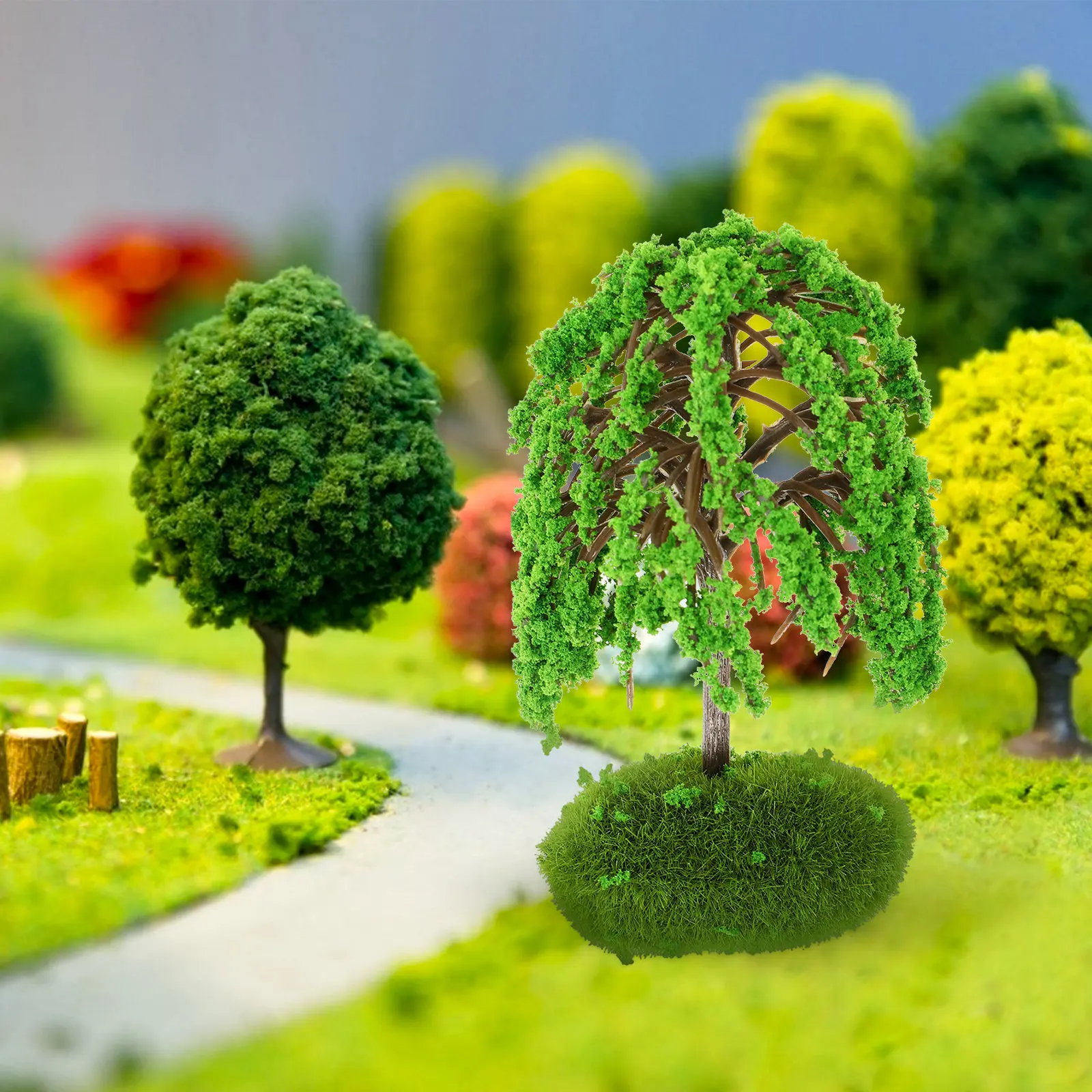 2pcs Artificial Miniature Trees for Diorama, Sand Table & Micro Landscape DIY Decor – Plastic Simulation Greenery