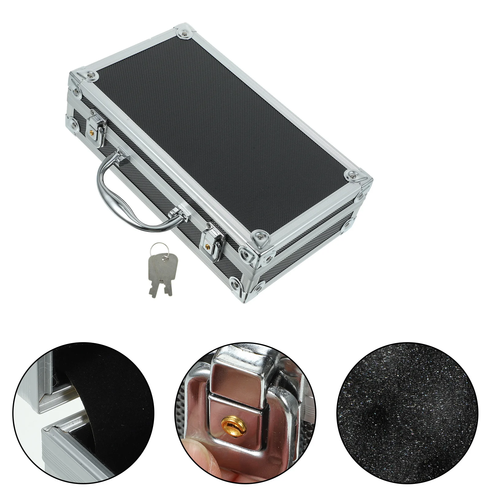 

Aluminum Alloy Tool Box Sturdy Portable Toolbox Large Capacity Storage Case Lockable Metal Tool Container for Home