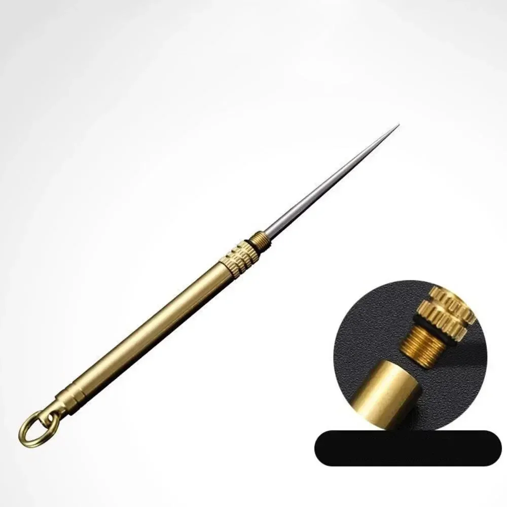 Multifunctional Titanium Brass Toothpick Portable Bottle Fruit Fork Camping Tool Stronger Dental Floss