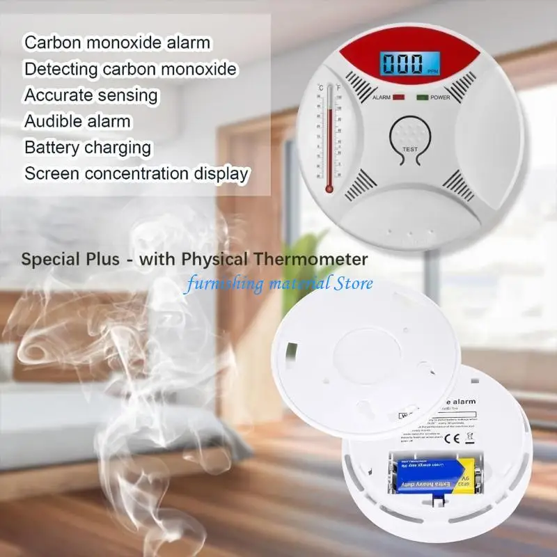 

Y5GD Smokes CO Detectors Smokes and Carbon Monoxide Detectors with Digital Display 360 Degree Monitoring, Automatic Check