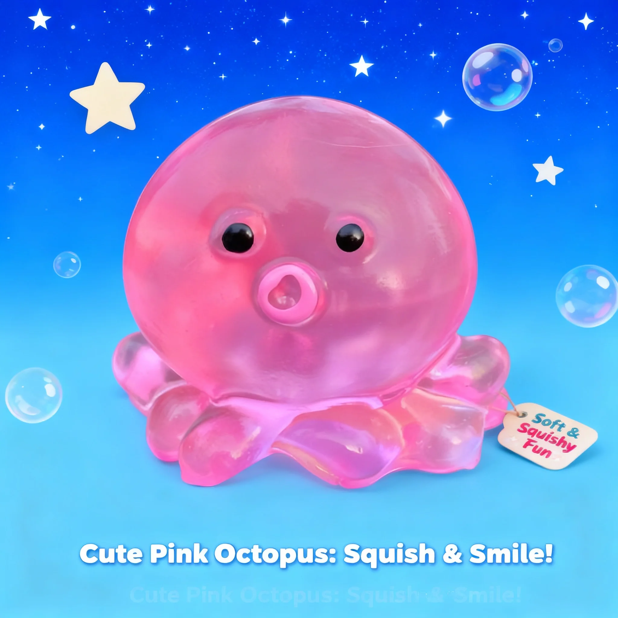 Crystal Clear Squishy Octopus Fidget Toy Soft Slow Rebound Rubber Hand Relax Squeeze Toy for Adults Pinch Toy Octopus