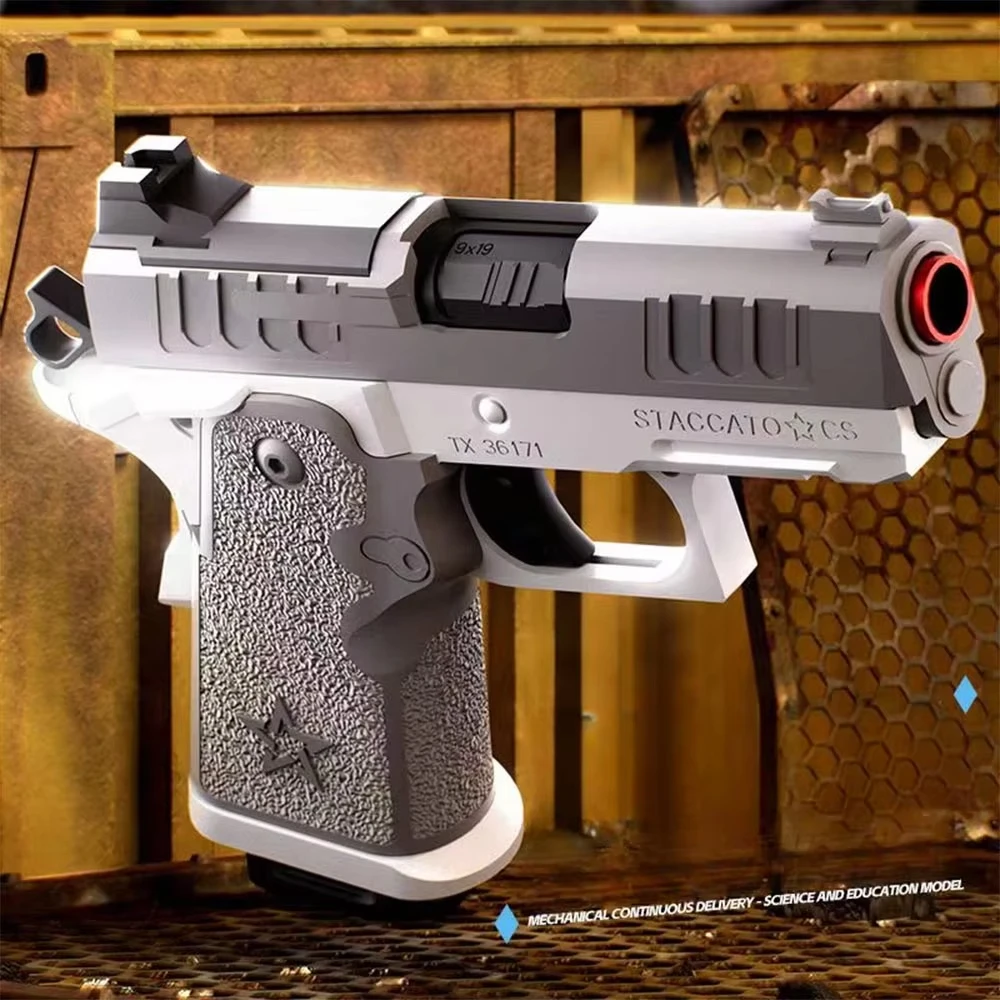 Continuous Firing Soft Bullet Toy Gun Throwing Shell Airsoft Launcher Outdoor CS Game Pistol Shooting Toy for Kids Gift