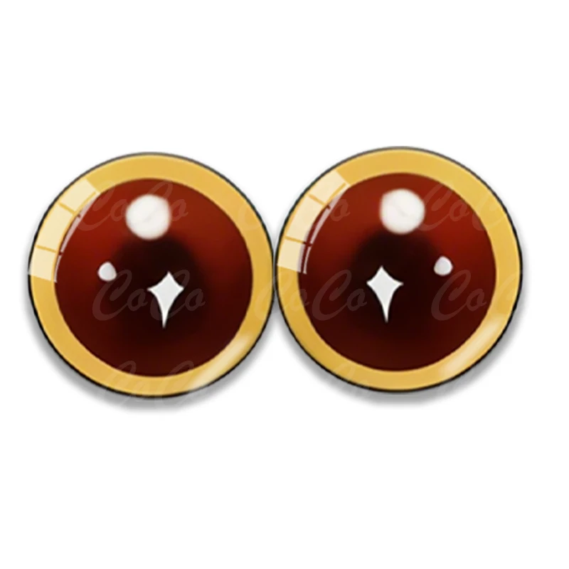5ペア 8-25mm ガラスの目 DIY縫製人形クラフトアクセサリー用 光沢のあるラブキャットアイ ドラゴン恐竜の目 ラウンドカボション
