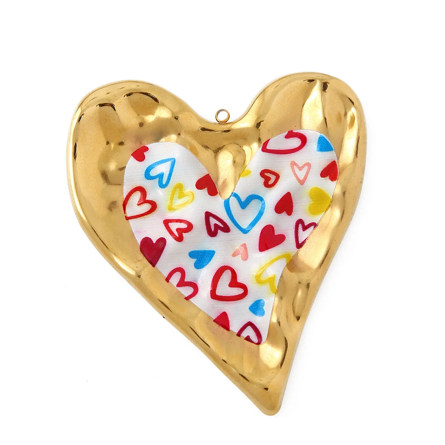 

5pcs Stainless Steel Gold Plated Large Heart Charms Pendants for DIY Earring Necklace Jewelry Making Findings Big Pendants