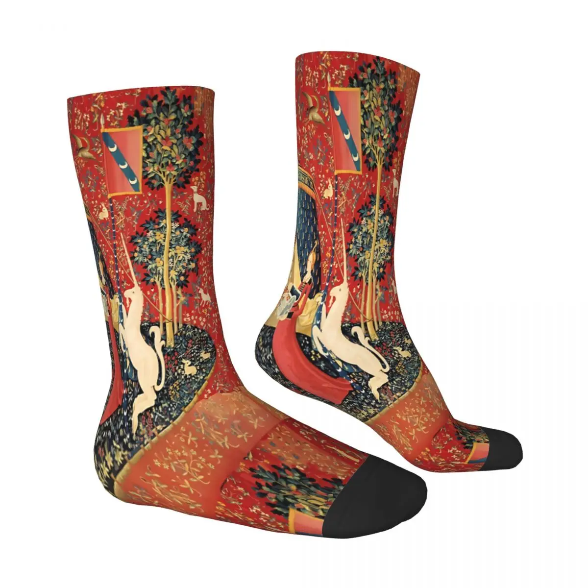 Fantasy Flowers Animals Red Green Floral Unicorn Socks Male Mens Women Autumn Stockings Harajuku