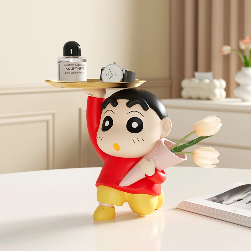 Cute Cartoon Crayon Shin-Chan Foyer Key Armazenamento Ornamentos, Kawaii, Sapateira, Sala de estar, Decoração para casa Presentes