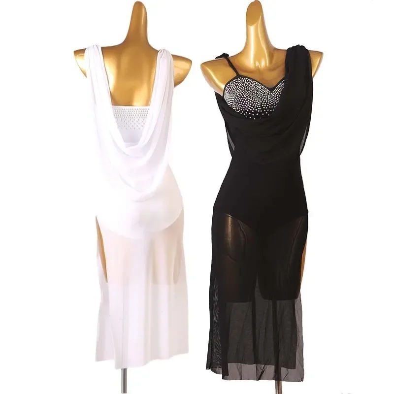 

latin american dance dresses competition waltz cha cha samba tango Chiffon rhinestones woman match Dancewear Performance Stage