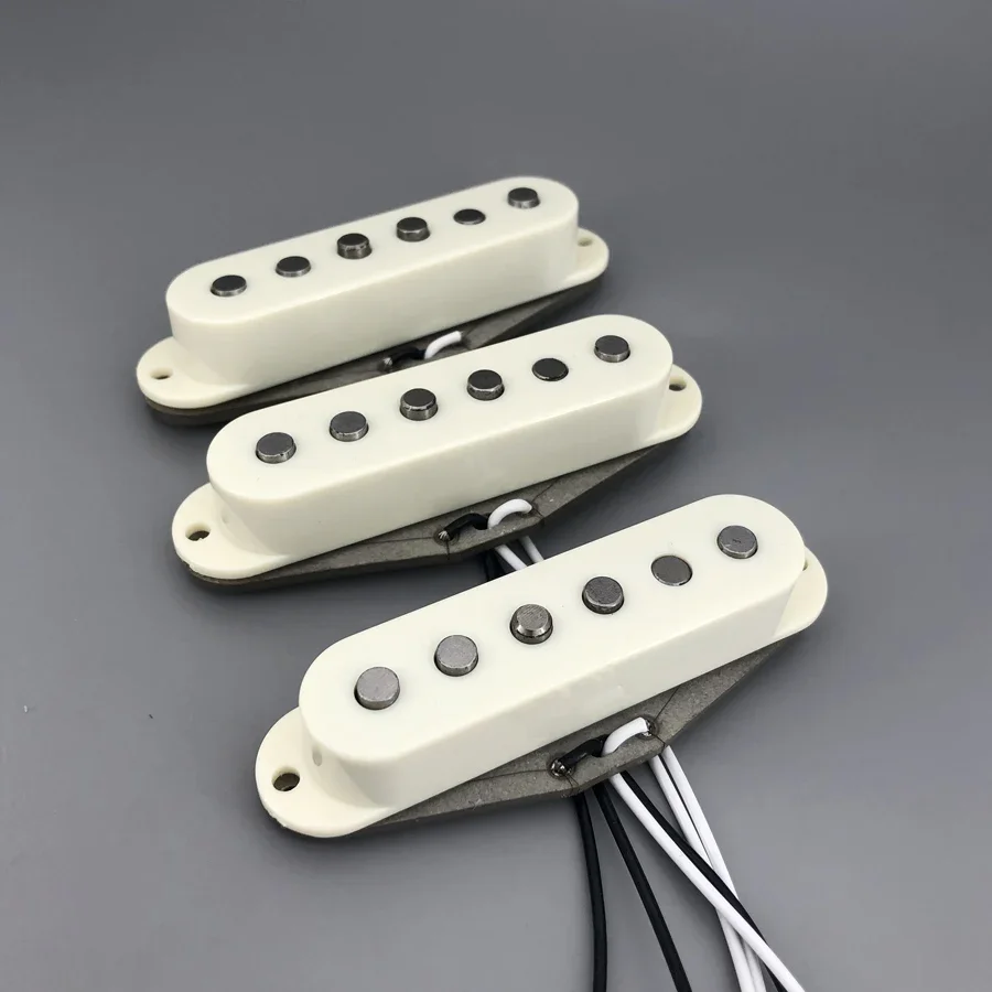 Classic V70 Alnico 5 SSS Handmade Guitar Pickups Plain Enamel Wires Grey Bottom Plate for ST Guitar Parts