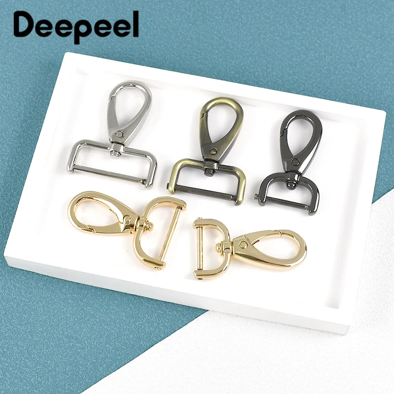 2Pcs Deepeel 13-38mm Metal Bag Buckles Lobster Swivel Detachable Clasp KeyChain Handbag Webbing No-Sewing Hardware Accessories