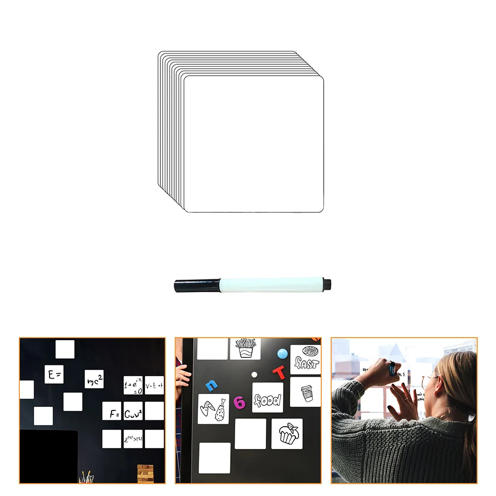 12 Pcs Repeatedly Erase The Whiteboard Reminders Mirrors Magnetic Stickers Dry Removable Lists Pvc Reusable Office