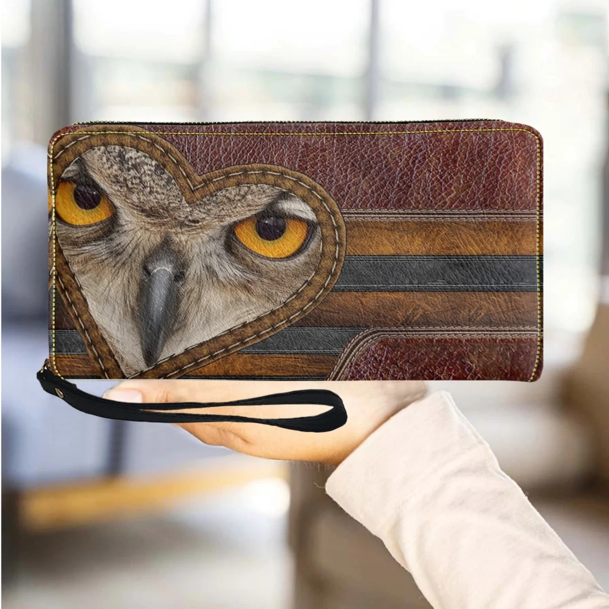 Women Wallets Luxe Lederen Meisjes Portemonnee Uil Grappig Ontwerp Multifunctionele Kaarthouder Voor Vrouwelijke Draagbare Portefeuille Femme 2023