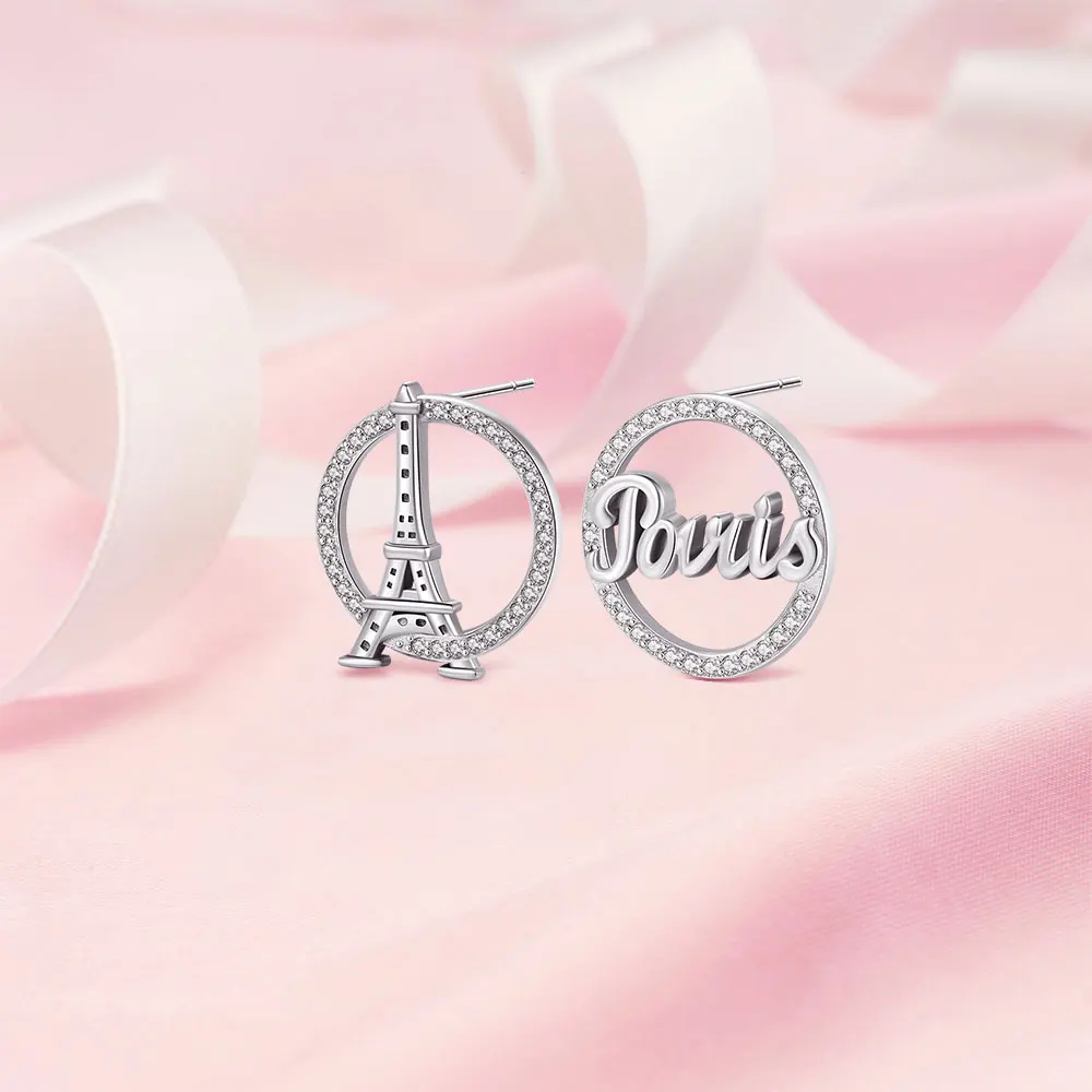 S925 Sterling Silver Stud Earring For Women Fashion Jewelry Eiffel Tower Earrings Classic Elegant Simple Perfect Gifts Hot