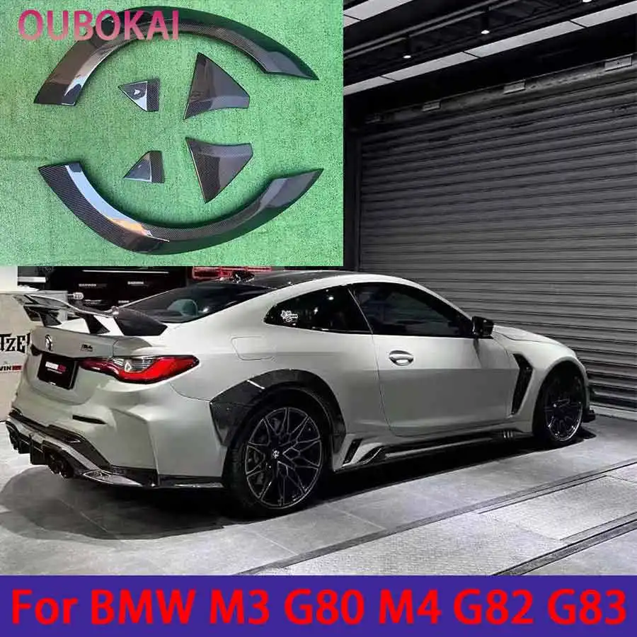 For BMW M3 G80 M4 G82 G83 Carbon Fiber Wheel Eyebrow Arch Fender Flares Cover Trim Mudguards Protective Lip Strips Mud Flaps