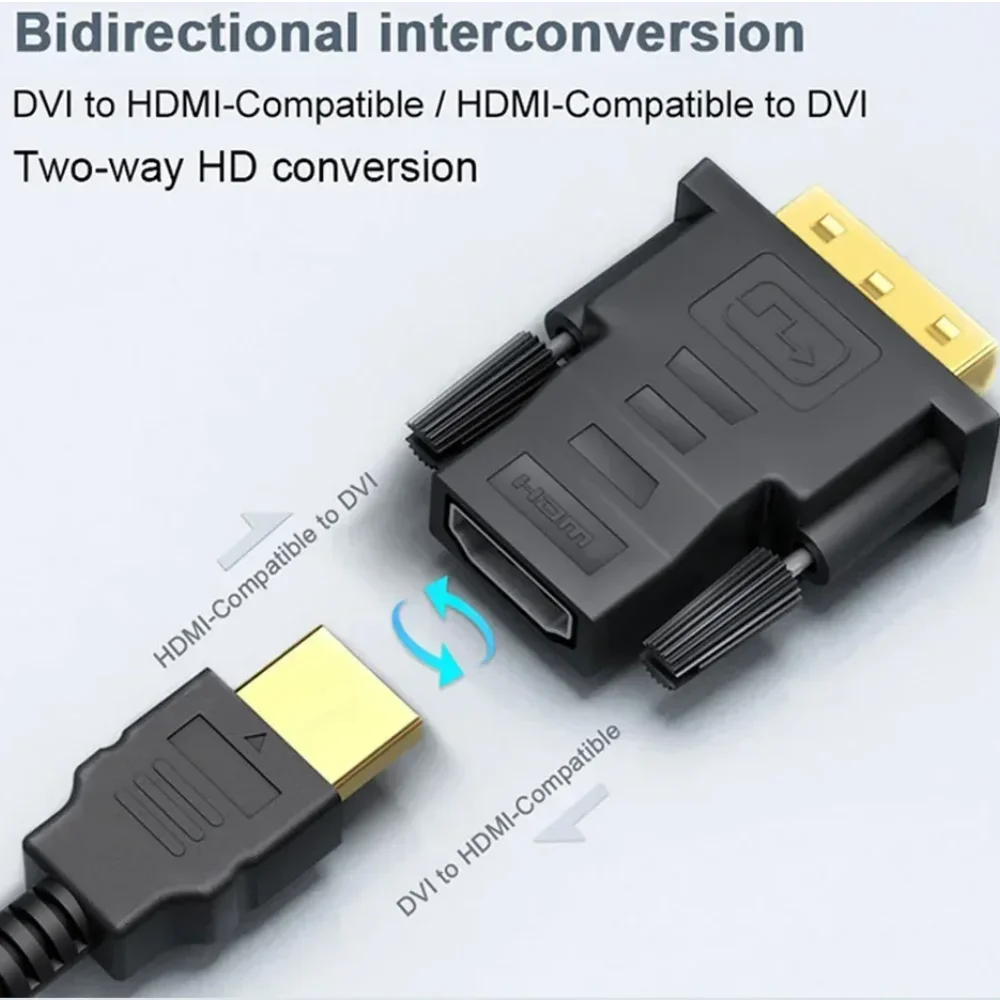 DVI 24 + 1 إلى HDMI-متوافق 1080P مهائي كابلات DVI ذكر إلى أنثى HDMI ثنائي الاتجاه موصل محول للكمبيوتر المحمول صندوق التلفزيون